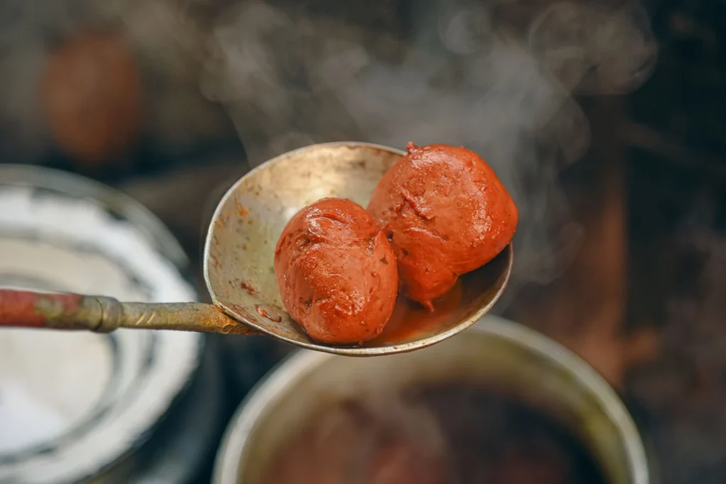 Baby Yukon gold potatoes, ghee, spices, and dip ingredients