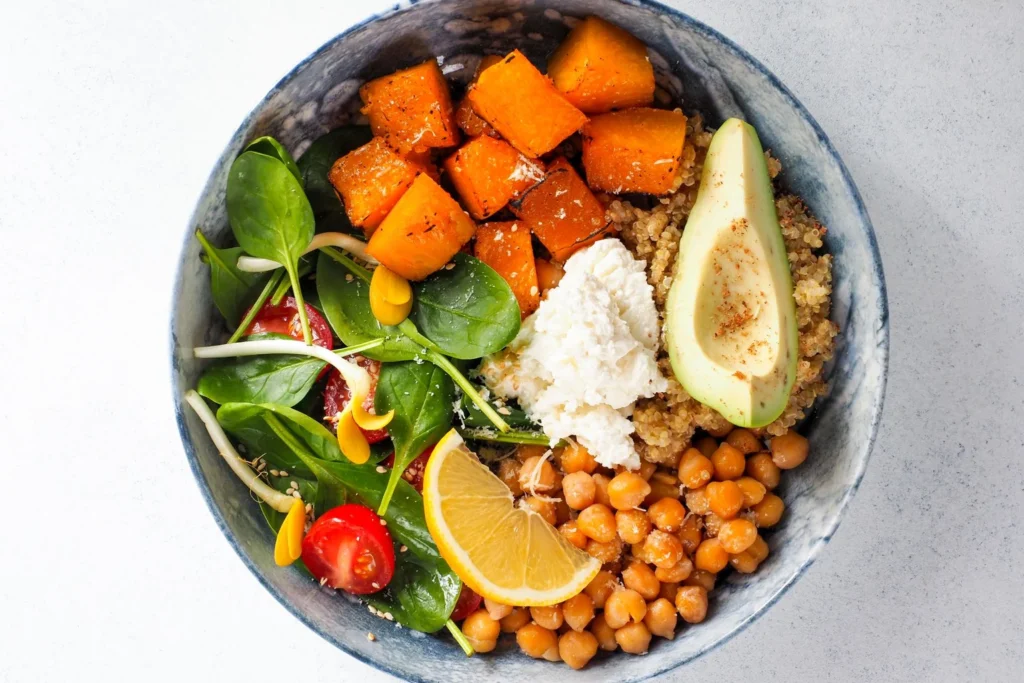 Ingredients for sweet potato chickpea curry with coconut milk